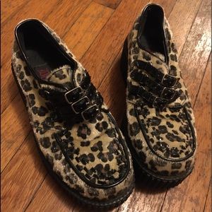 Demonia Leopard Vinyl Creeper Size 7 Womens